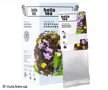 Чай чорний Hello Tea Чебрець Лаванда в фільтр-пакетах