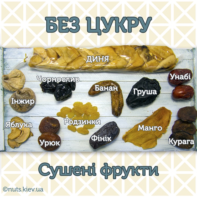 Susheni frukty bez cukru